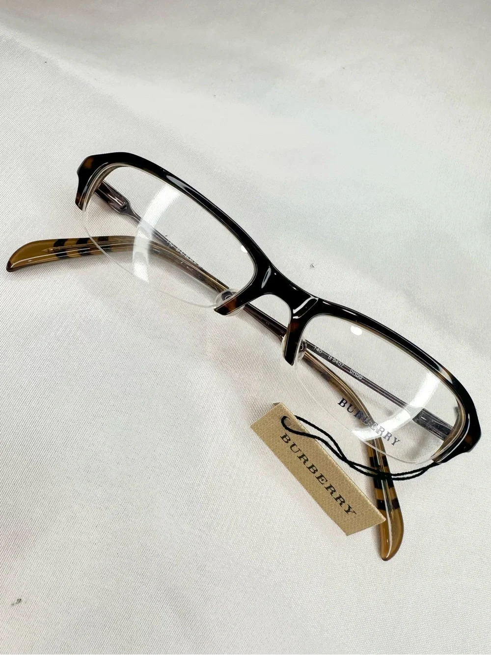 Burberry Brown Tortoiseshell Rectangular Eyeglass Frames